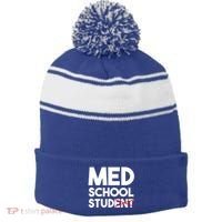 Med School Student Stud Funny Medical School Doctor Cute Gift Stripe Pom Pom Beanie thumb 0