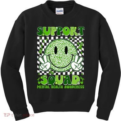Motivation Support Squad Mental Health Awareness  Kids Sweatshirt