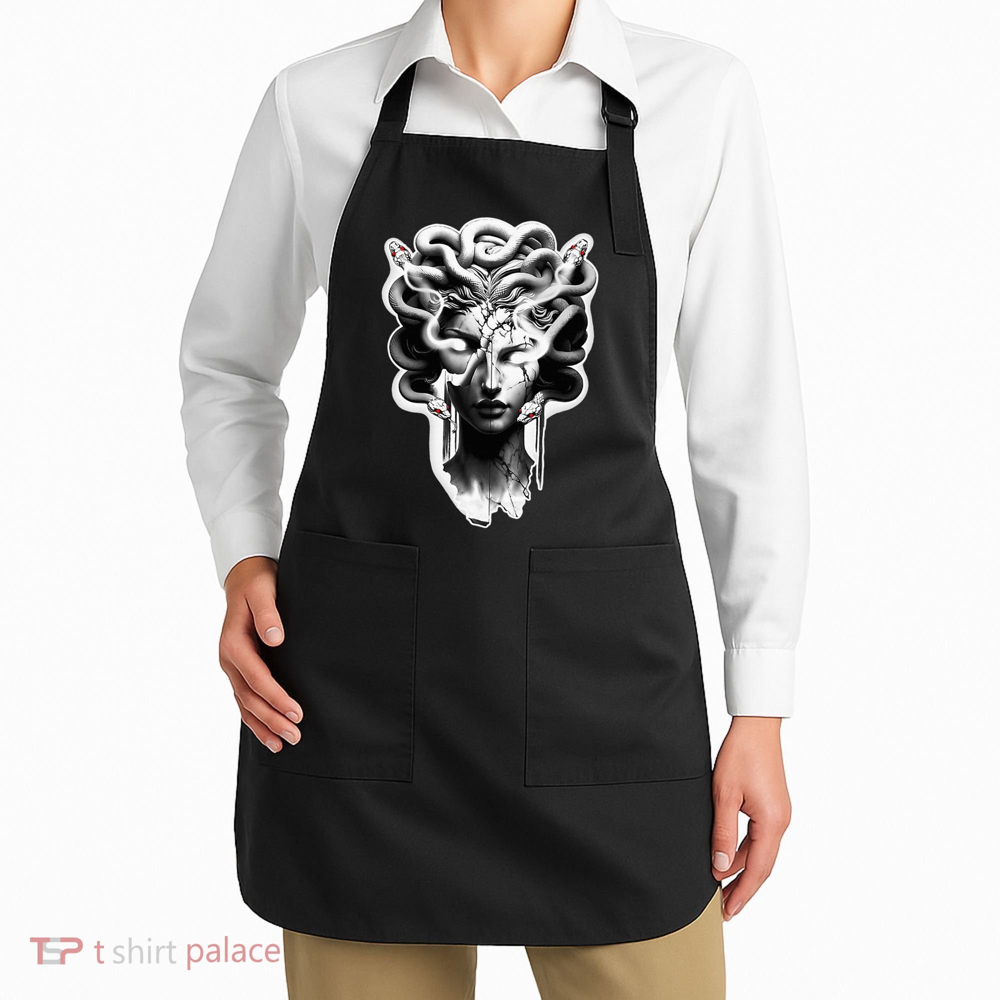 Medusa Statue Snakes Greek Mythology Apron