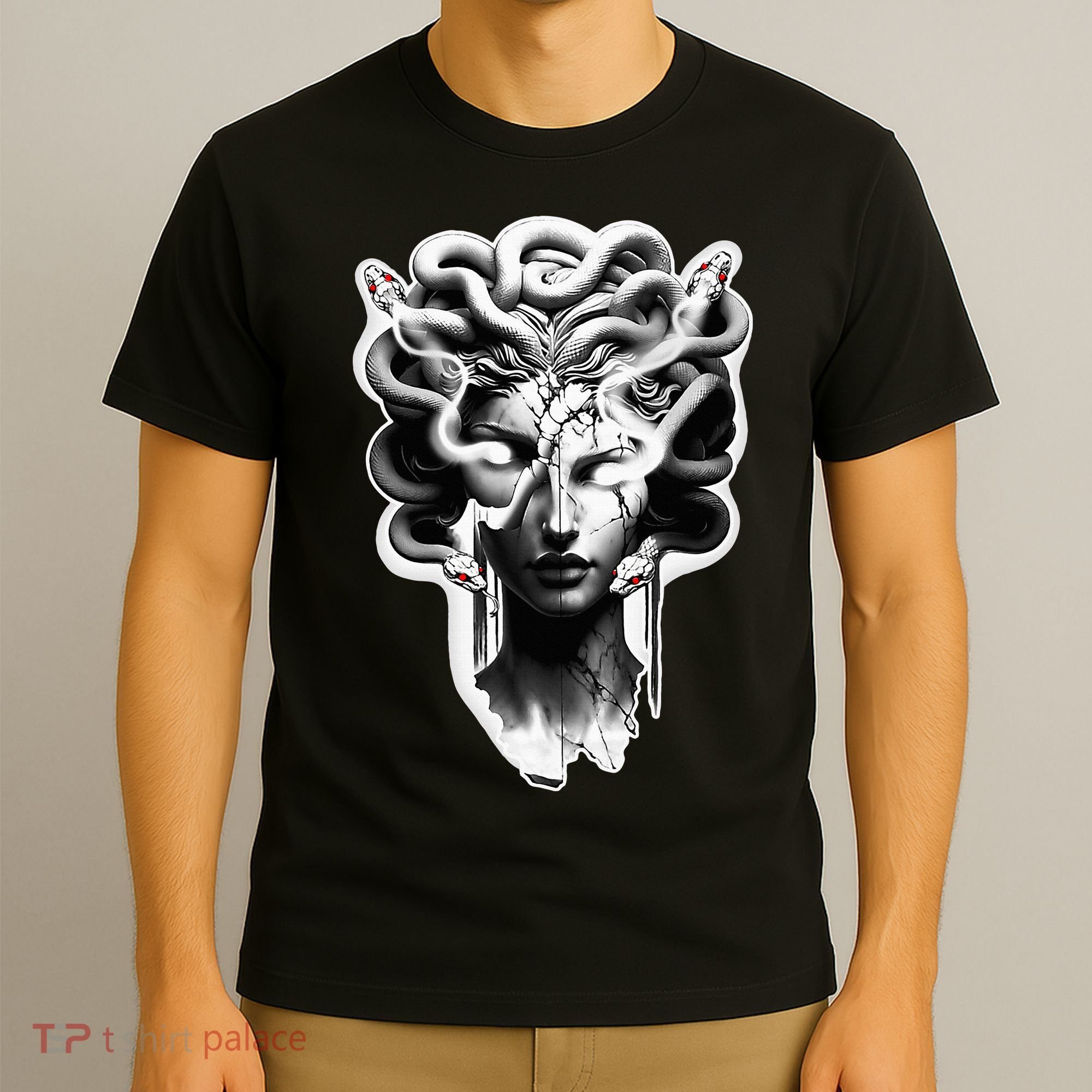 Medusa Statue Snakes Greek Mythology T-Shirt