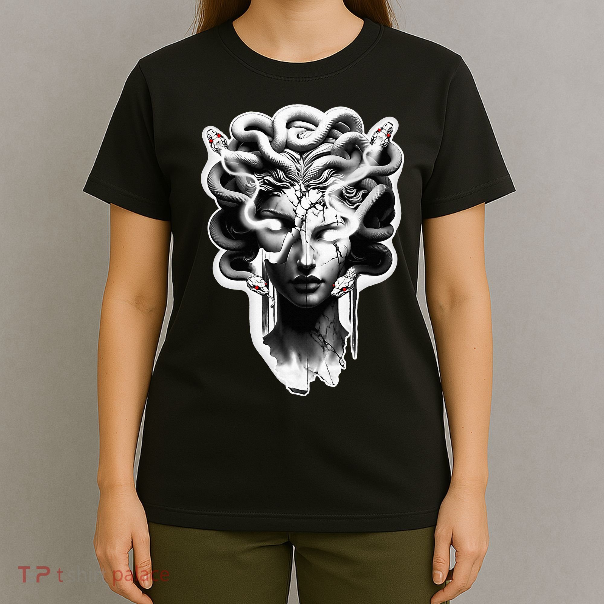 Medusa Statue Snakes Greek Mythology T-Shirt