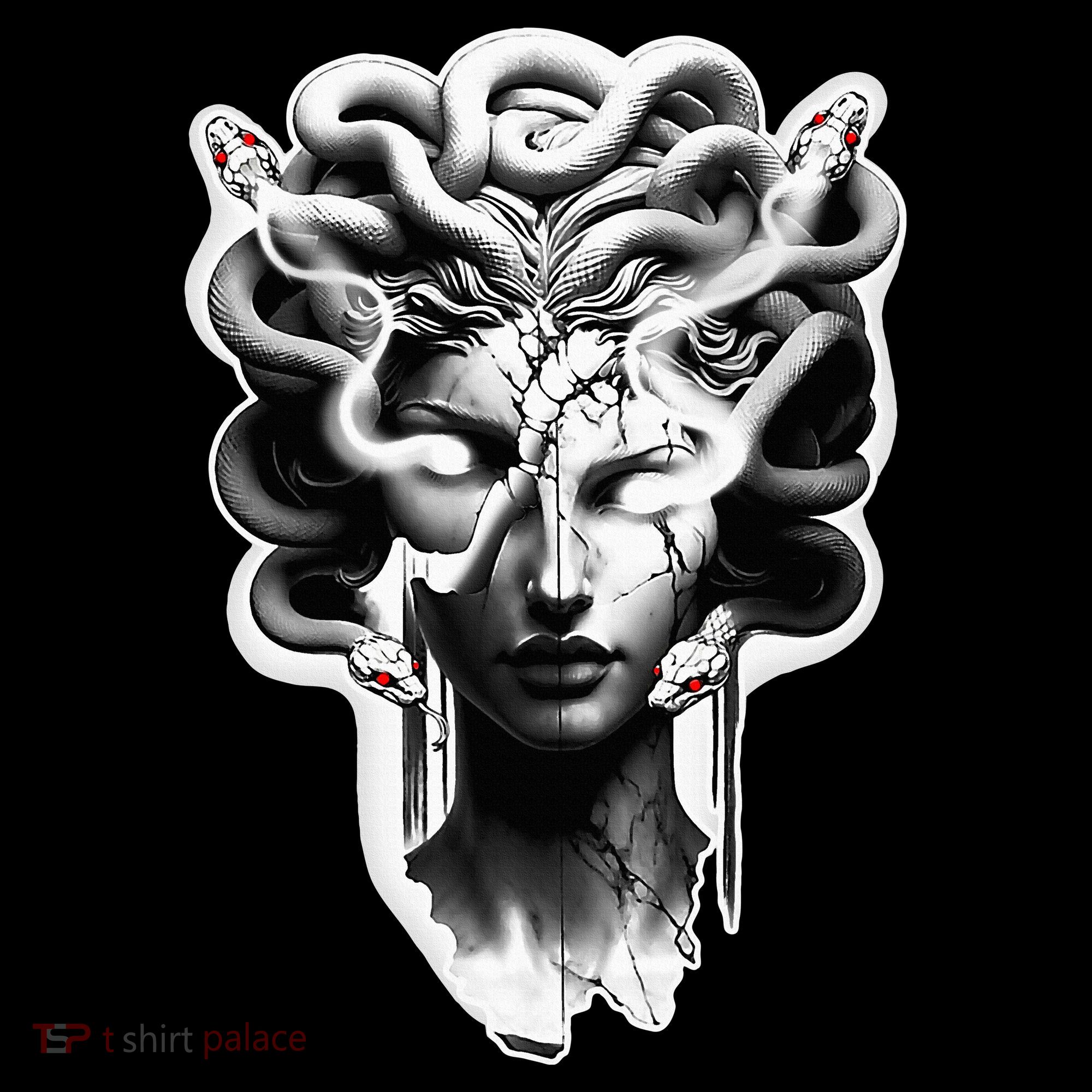 Medusa Statue Snakes Greek Mythology T-Shirt