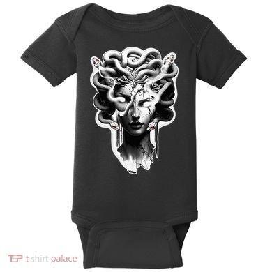 Medusa Statue Snakes Greek Mythology Baby Bodysuit