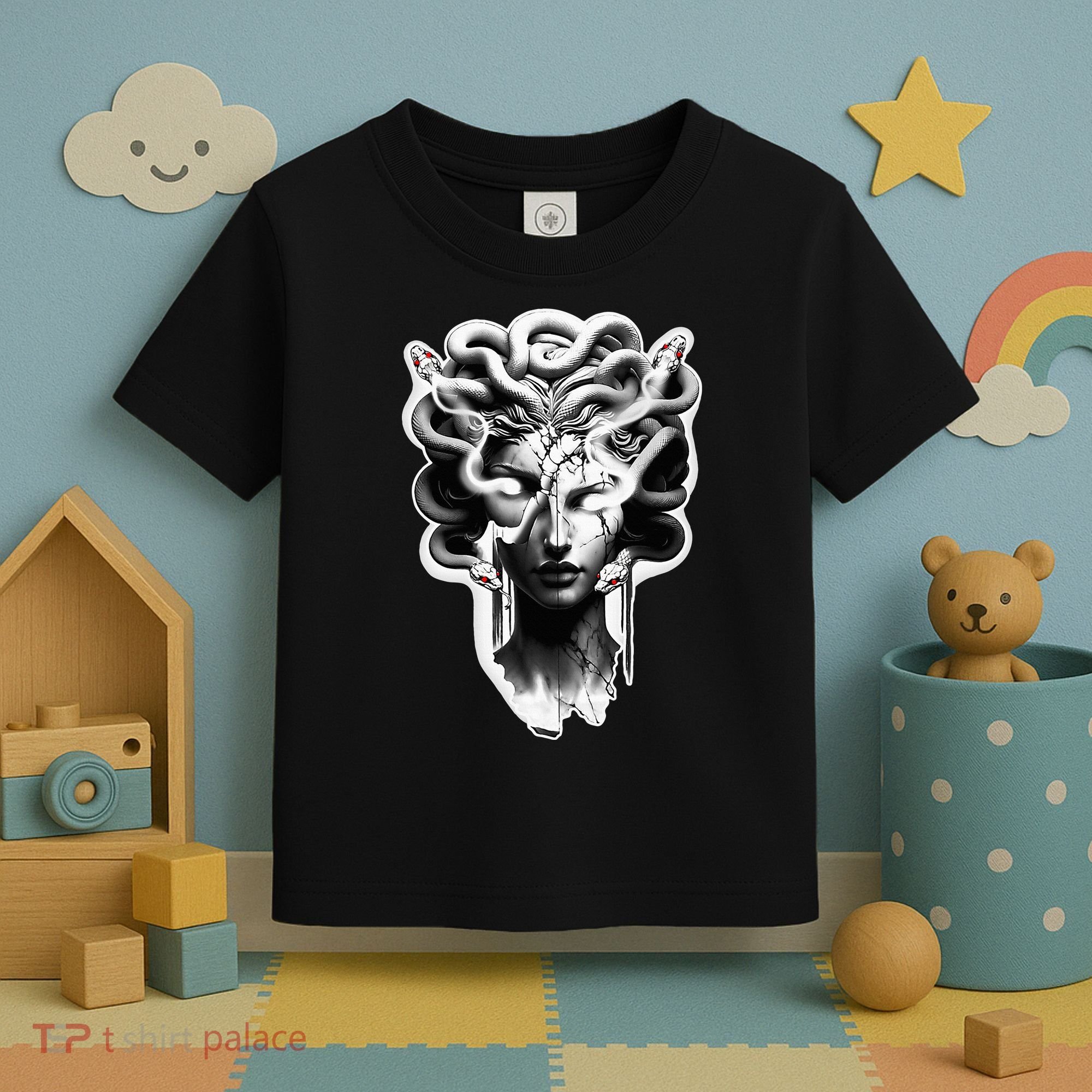 Medusa Statue Snakes Greek Mythology Toddler T-Shirt