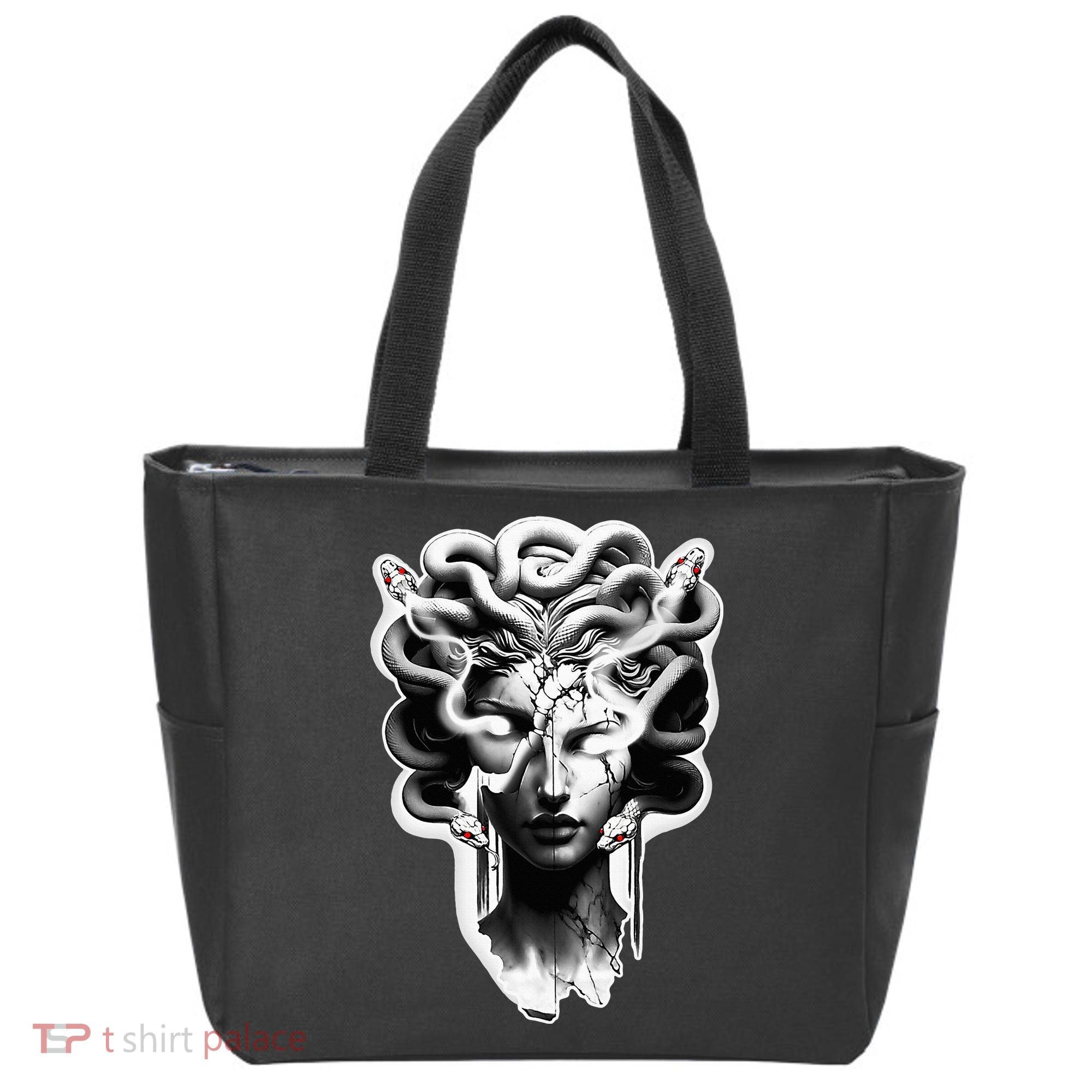 Medusa Statue Snakes Greek Mythology Tote Bag