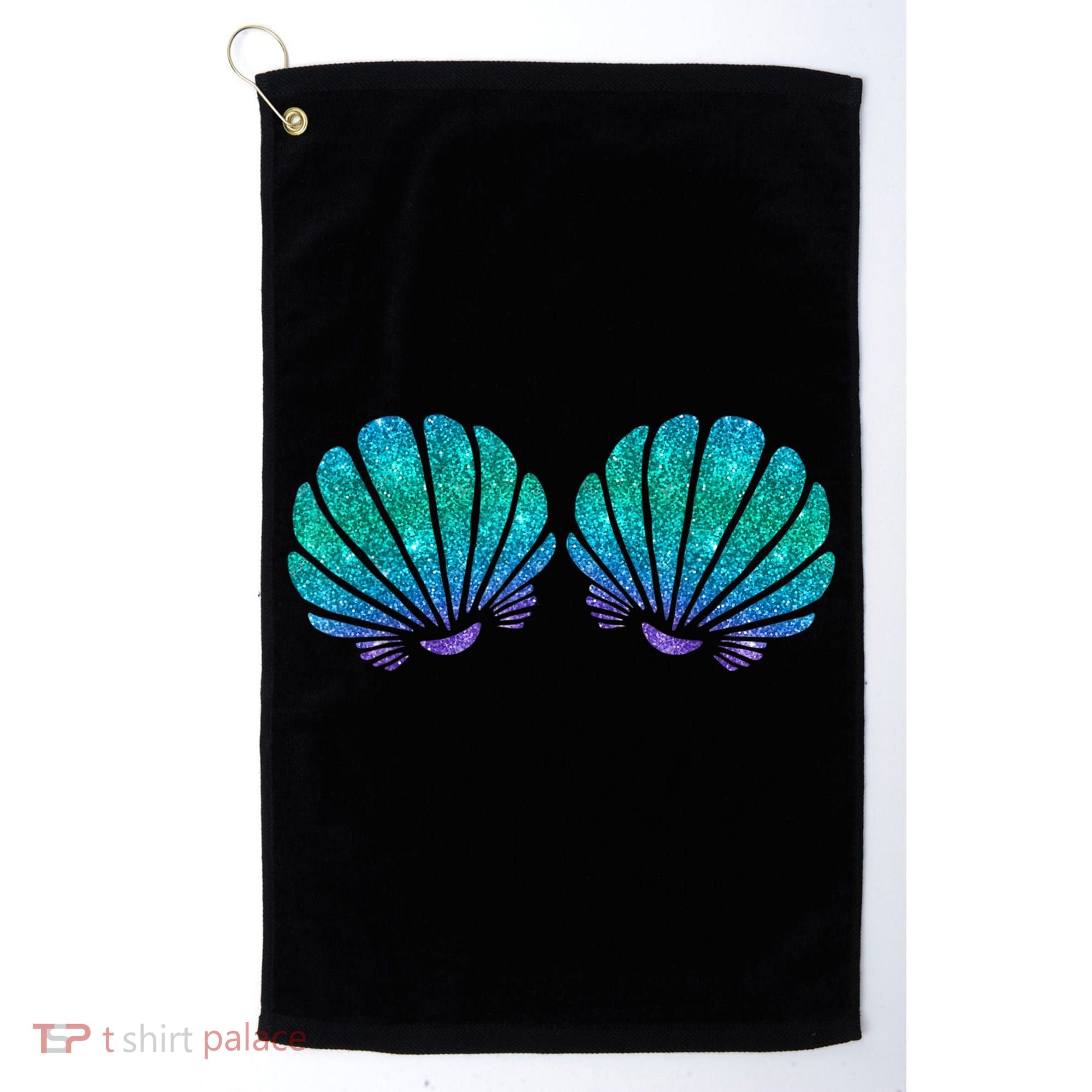 Mermaid Sea Shell Bra Costume Golf Towel