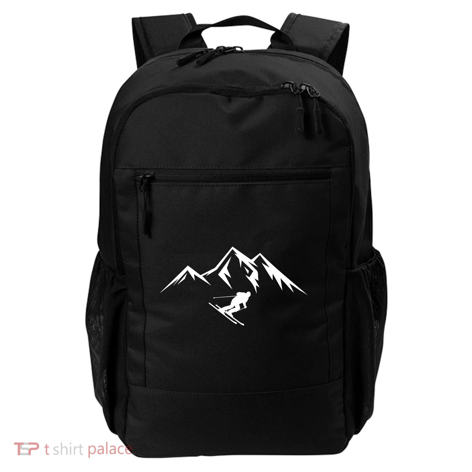 Mountains Skier Skiing Ski Cool Dad Minimalist Cool Gift Backpack
