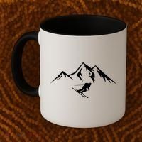 Mountains Skier Skiing Ski Cool Dad Minimalist Cool Gift Coffee Mug thumb 2