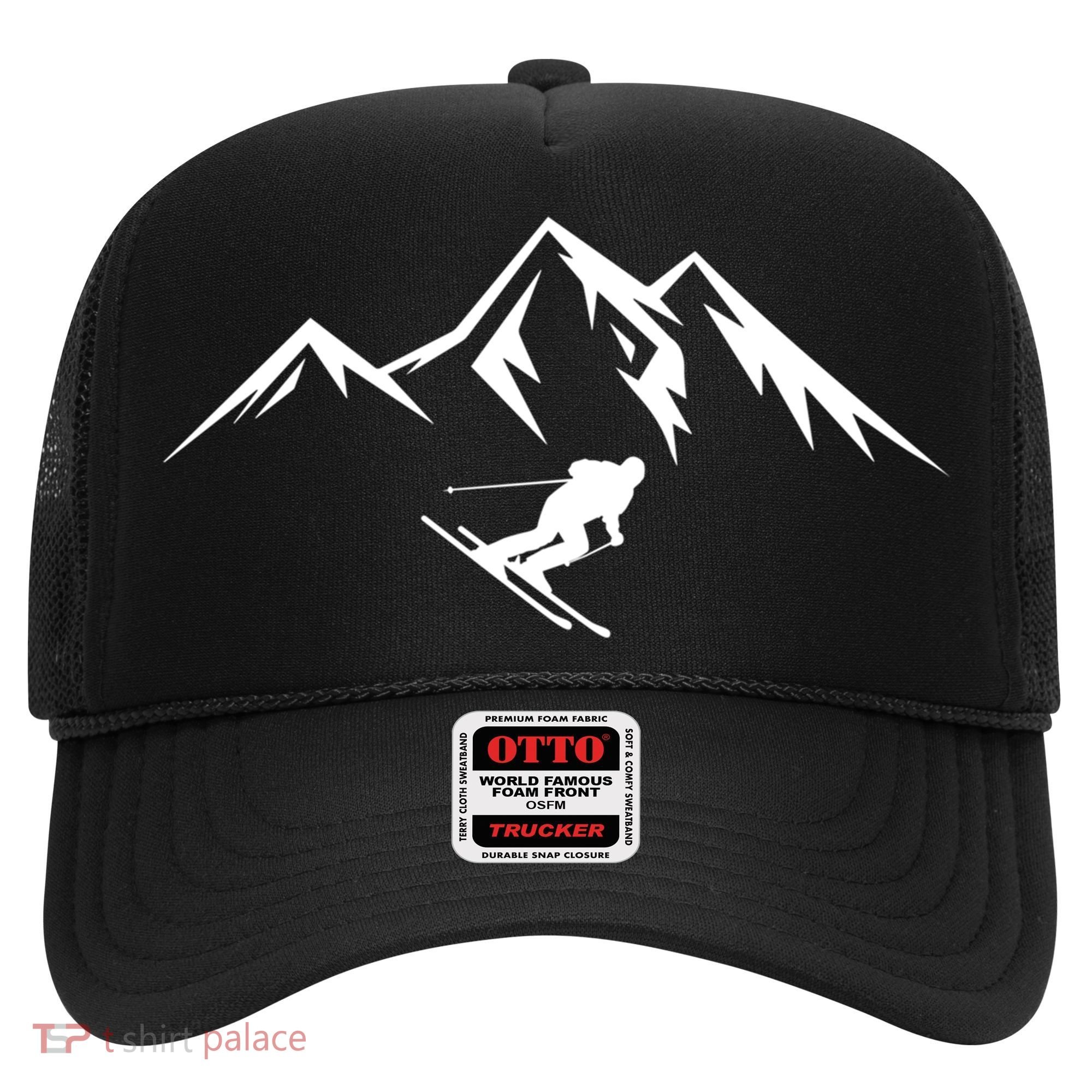 Mountains Skier Skiing Ski Cool Dad Minimalist Cool Gift Hat
