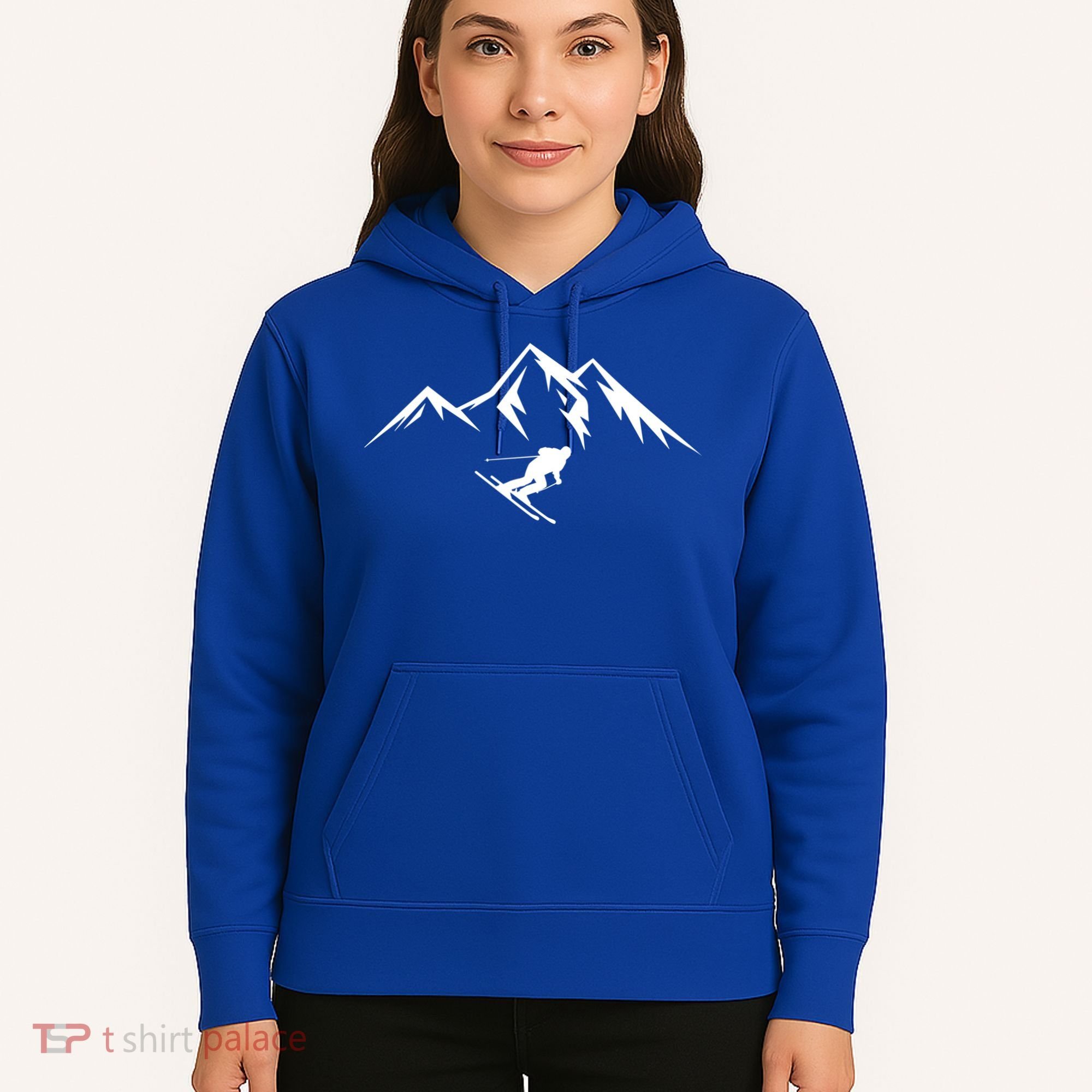 Mountains Skier Skiing Ski Cool Dad Minimalist Cool Gift Hoodie
