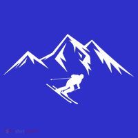 Mountains Skier Skiing Ski Cool Dad Minimalist Cool Gift Hoodie thumb 7