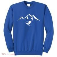 Mountains Skier Skiing Ski Cool Dad Minimalist Cool Gift Sweatshirt thumb 0