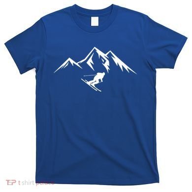 Mountains Skier Skiing Ski Cool Dad Minimalist Cool Gift T-Shirt
