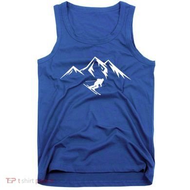 Mountains Skier Skiing Ski Cool Dad Minimalist Cool Gift Tank Top