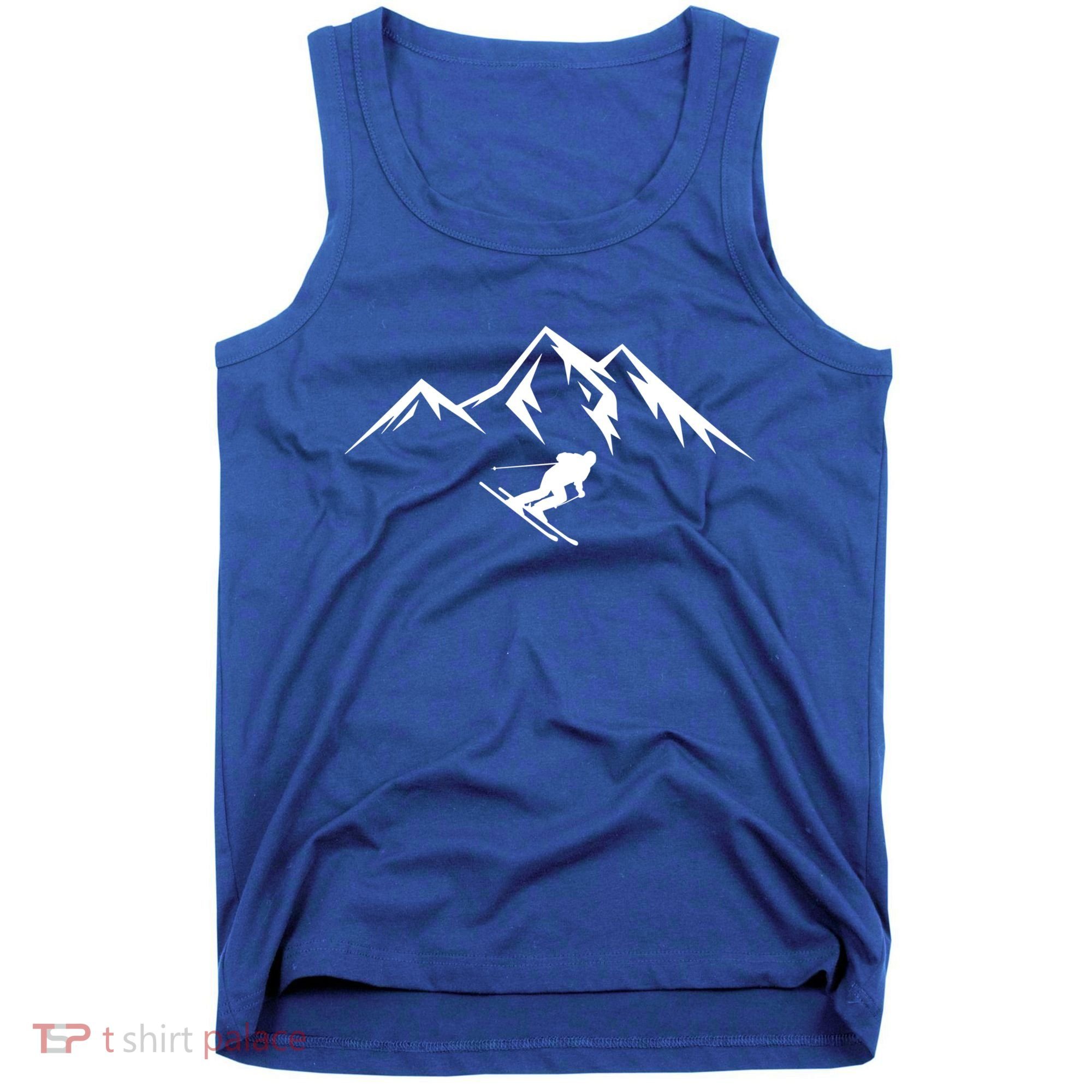 Mountains Skier Skiing Ski Cool Dad Minimalist Cool Gift Tank Top