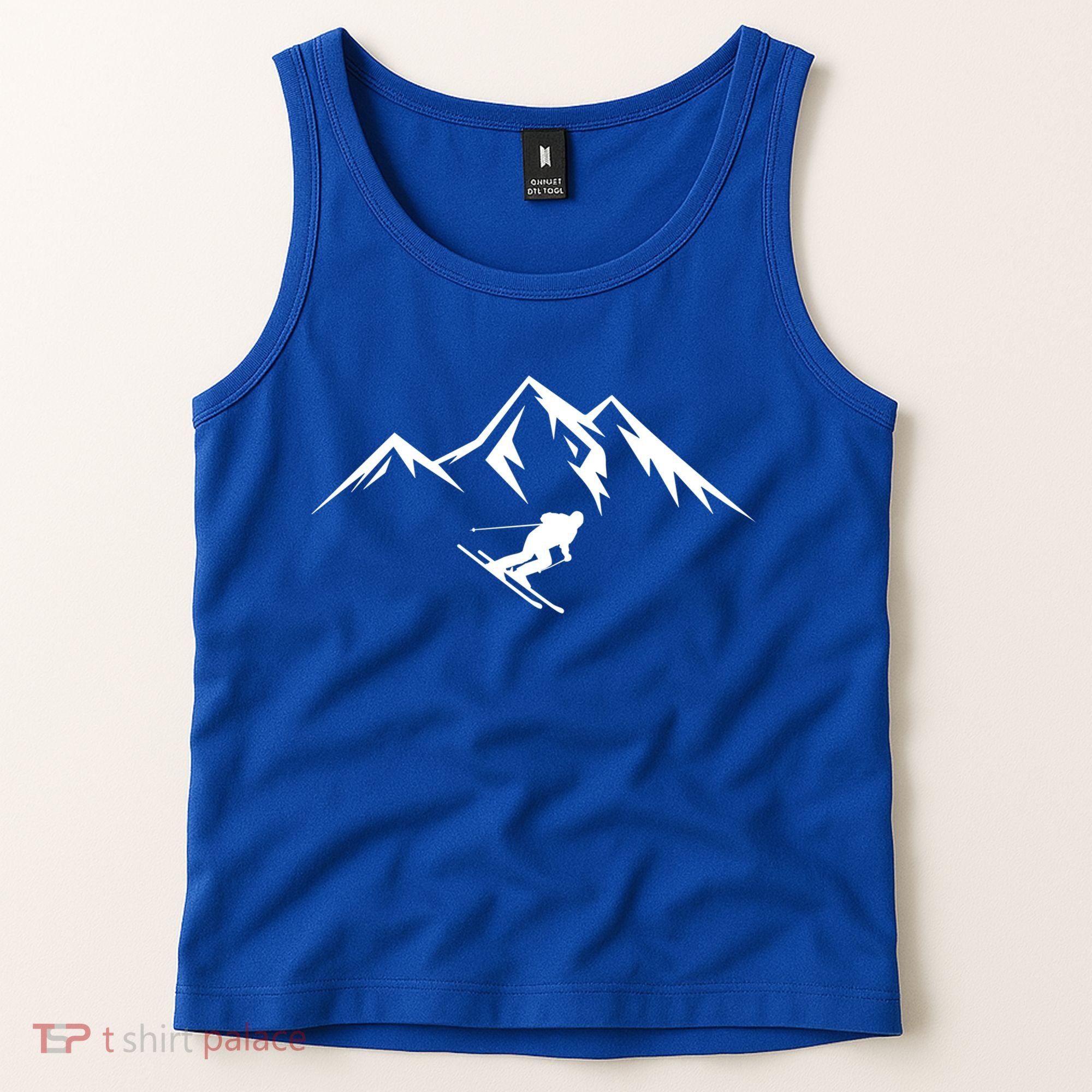 Mountains Skier Skiing Ski Cool Dad Minimalist Cool Gift Tank Top