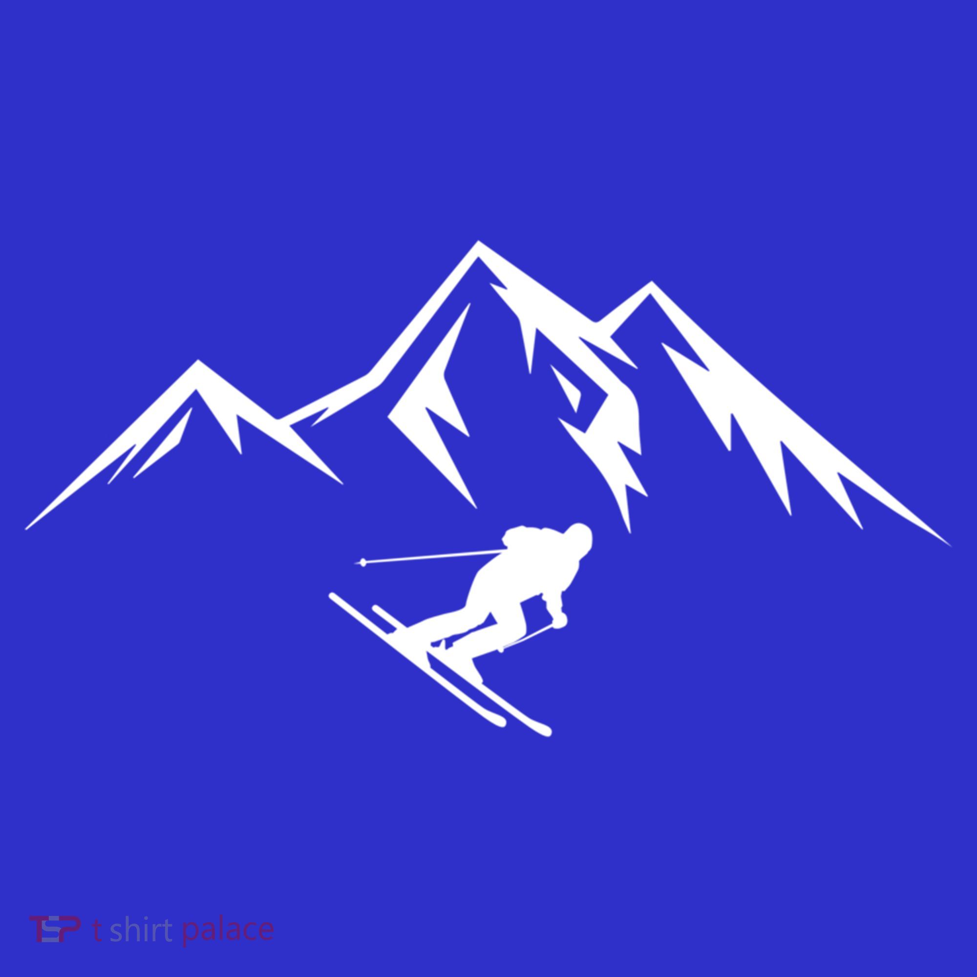 Mountains Skier Skiing Ski Cool Dad Minimalist Cool Gift Kids Long Sleeve Shirt