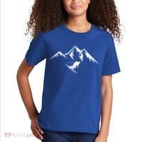 Mountains Skier Skiing Ski Cool Dad Minimalist Cool Gift Kids T-Shirt thumb 2