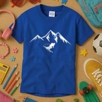 Mountains Skier Skiing Ski Cool Dad Minimalist Cool Gift Kids T-Shirt thumb 3