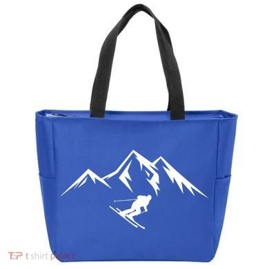 Mountains Skier Skiing Ski Cool Dad Minimalist Cool Gift Tote Bag
