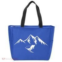 Mountains Skier Skiing Ski Cool Dad Minimalist Cool Gift Tote Bag thumb 0