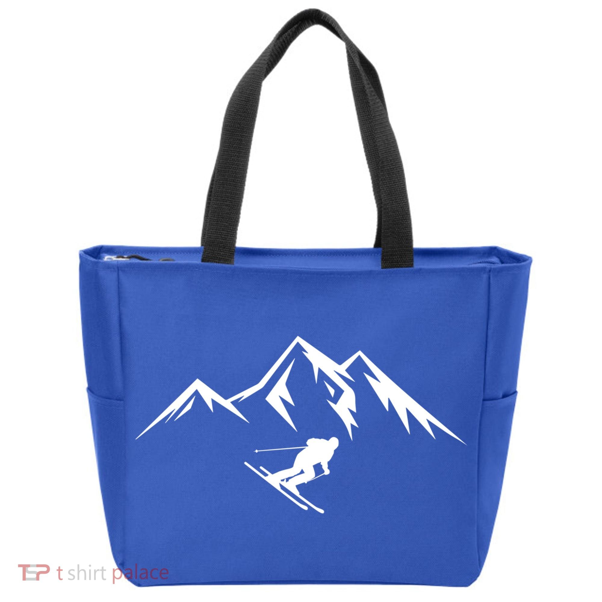 Mountains Skier Skiing Ski Cool Dad Minimalist Cool Gift Tote Bag