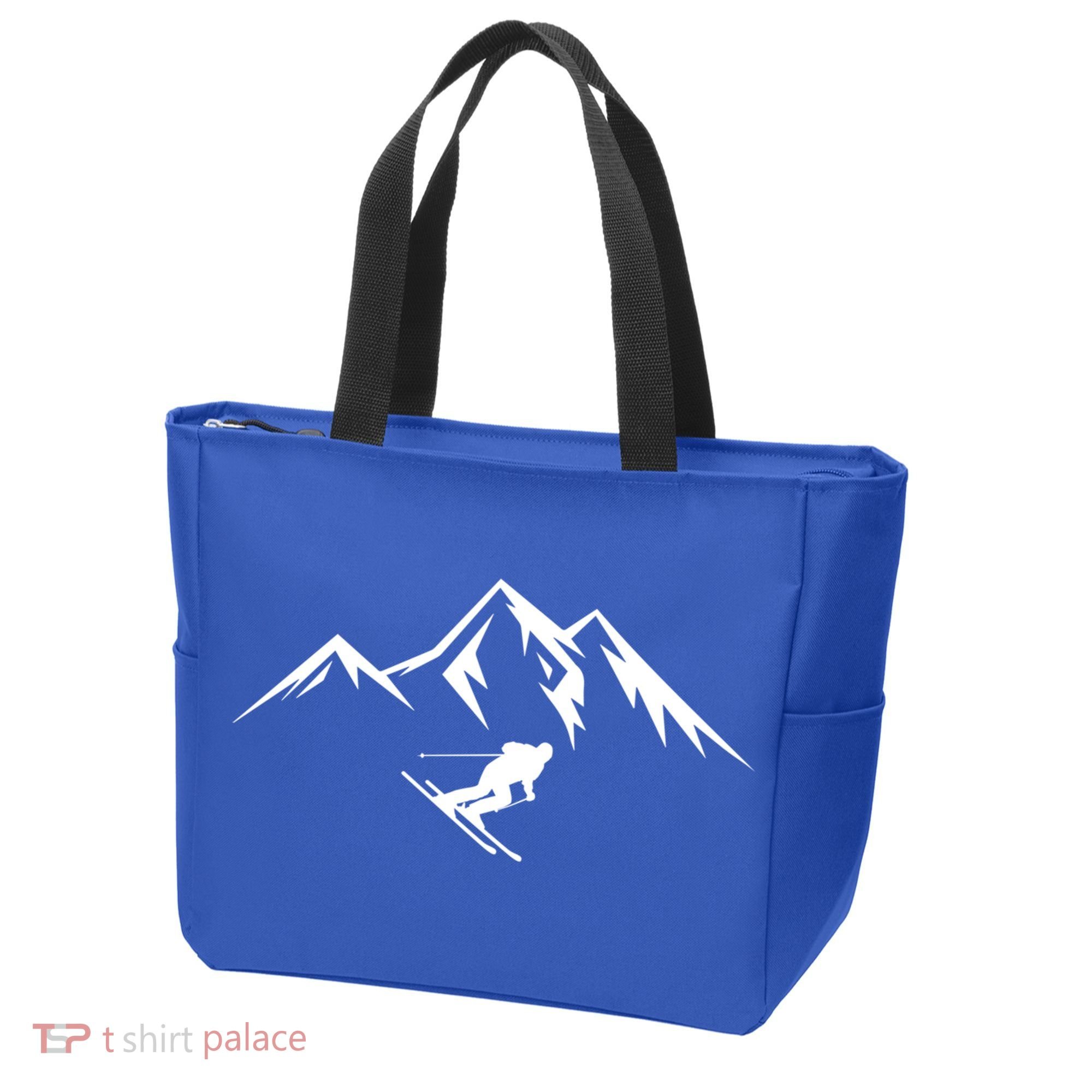 Mountains Skier Skiing Ski Cool Dad Minimalist Cool Gift Tote Bag