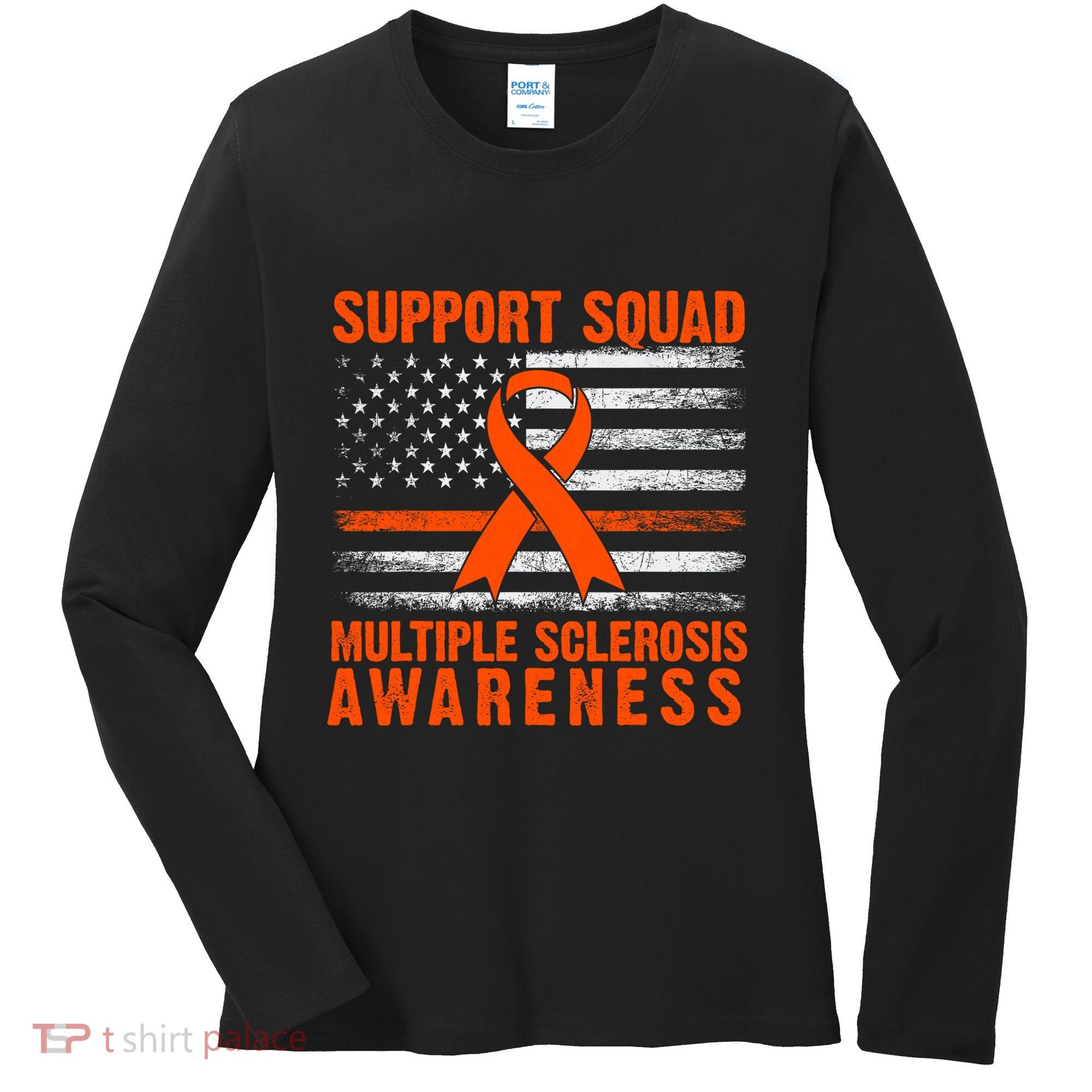 Ms Support Squad Multiple Sclerosis Awareness Women's Long Sleeve Shirt