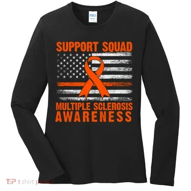 Ms Support Squad Multiple Sclerosis Awareness Women's Long Sleeve Shirt
