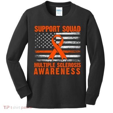 Ms Support Squad Multiple Sclerosis Awareness Kids Long Sleeve Shirt