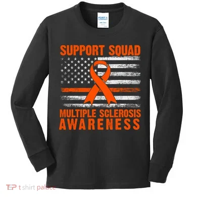Ms Support Squad Multiple Sclerosis Awareness Kids Long Sleeve Shirt