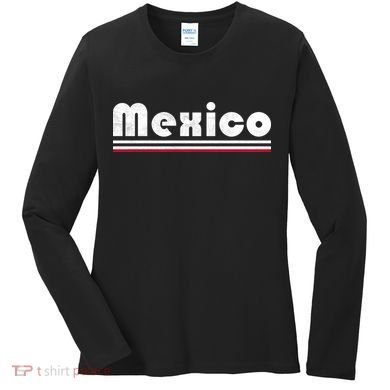 Mexico Soccer Stripe Jersey Logo Fan Women's Long Sleeve Shirt