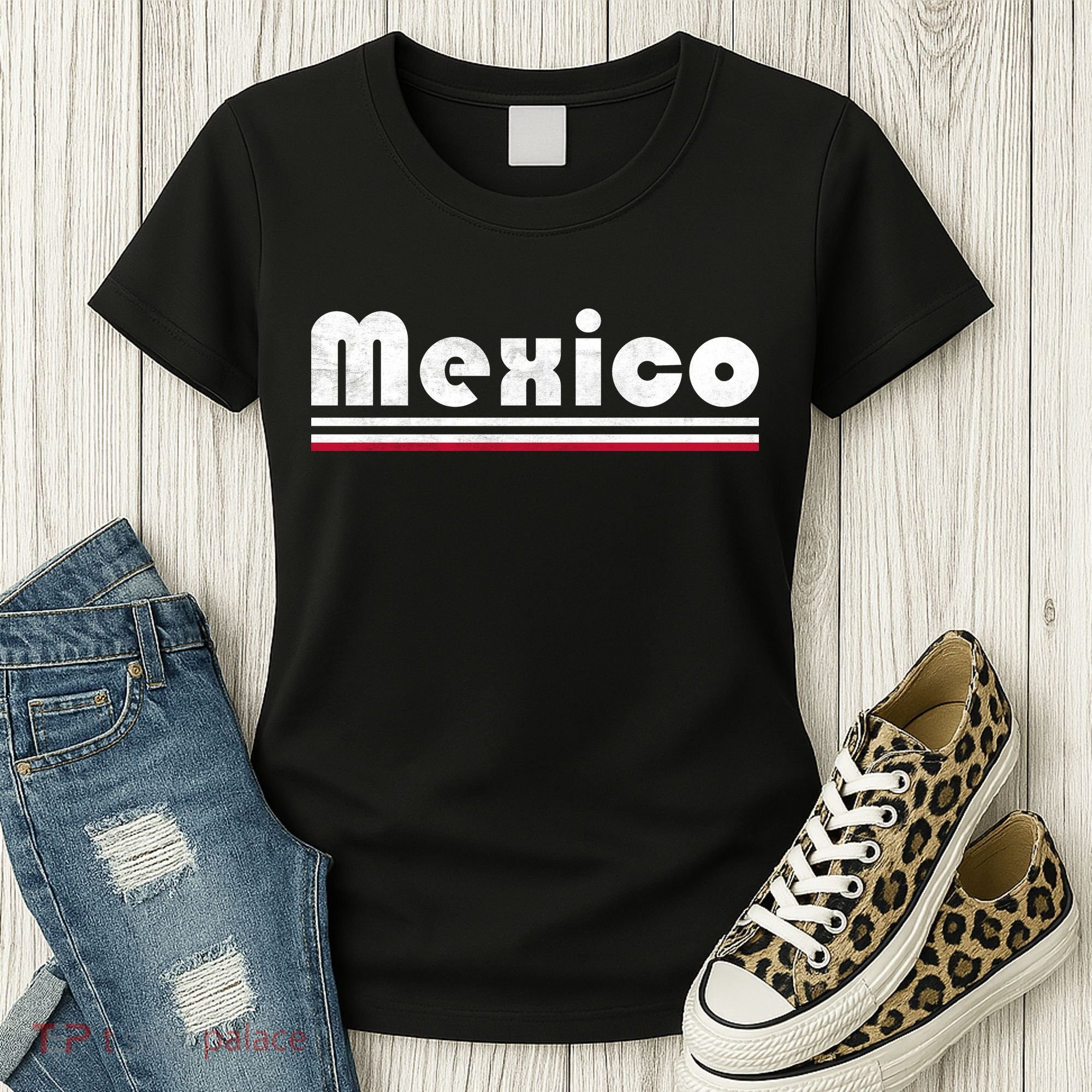 Mexico Soccer Stripe Jersey Logo Fan Women's T-Shirt