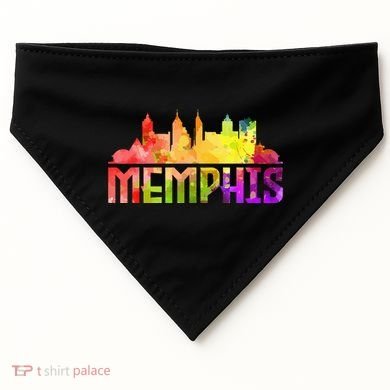 Memphis Skyline Tennessee Souvenir Gift USA-Made Doggie Bandana