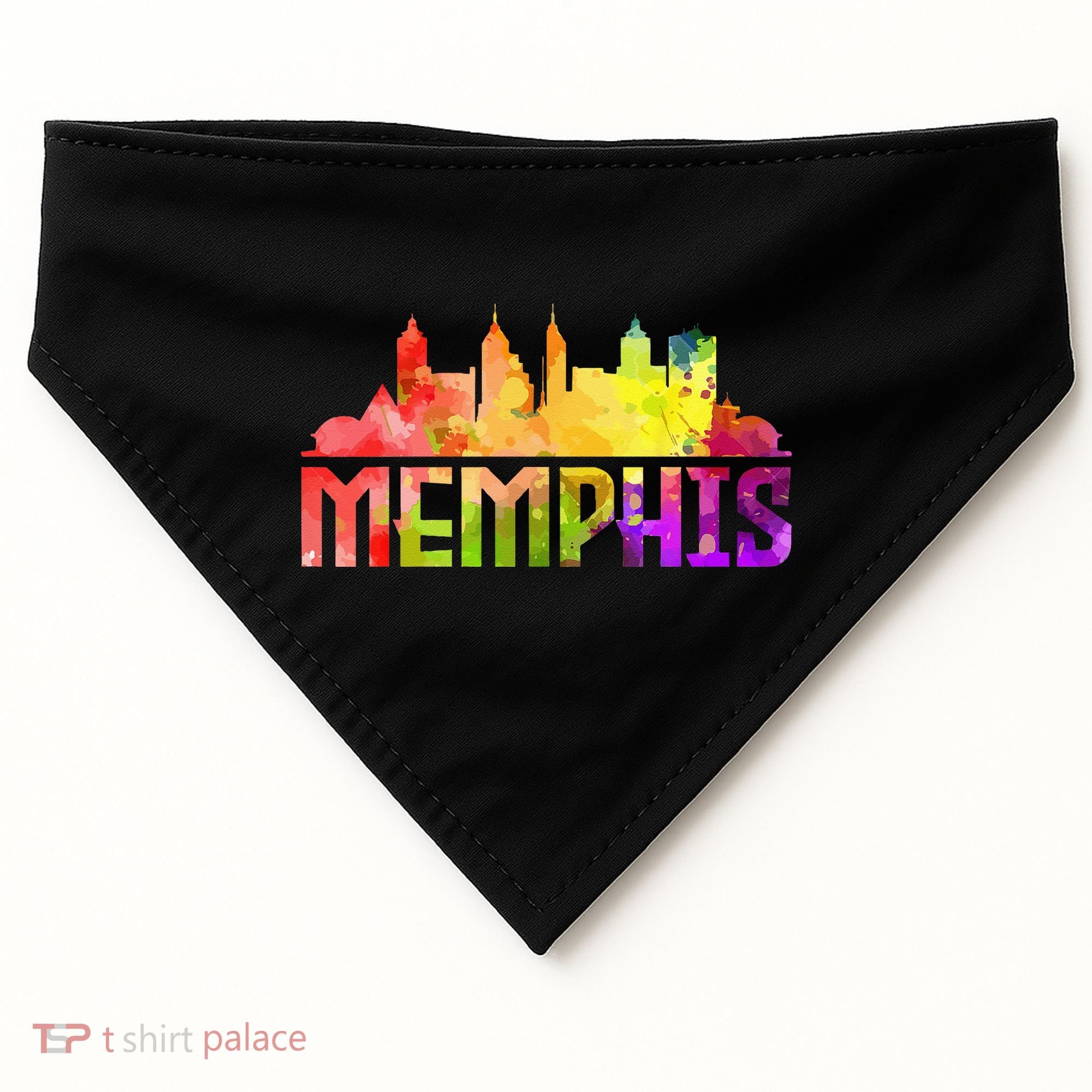 Memphis Skyline Tennessee Souvenir Gift USA-Made Doggie Bandana