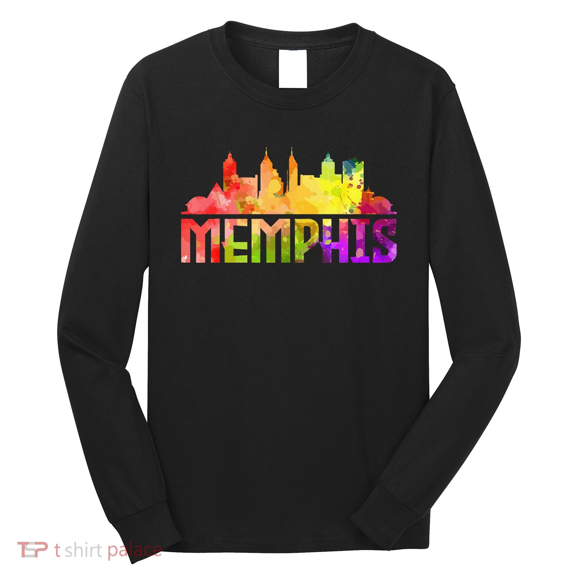 Memphis Skyline Tennessee Souvenir Gift Long Sleeve Shirt