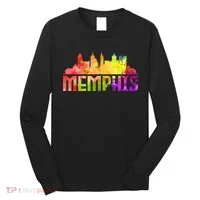Memphis Skyline Tennessee Souvenir Gift Long Sleeve Shirt thumb 0