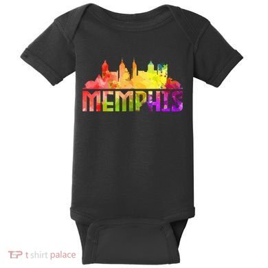 Memphis Skyline Tennessee Souvenir Gift Baby Bodysuit