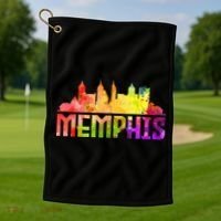 Memphis Skyline Tennessee Souvenir Gift Golf Towel thumb 1
