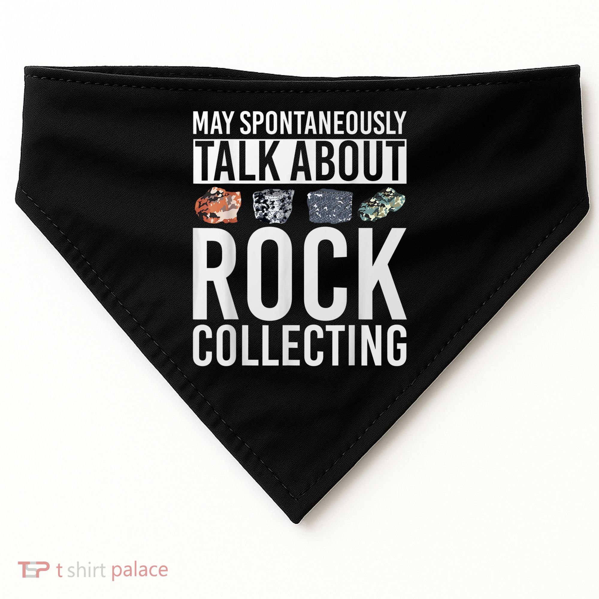 May Spontaneously Talk About Rock Collecting Geology USA-Made Doggie Bandana