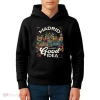 Madrid Spain Travel Vacation Europe I Love Madrid Kids Hoodie thumb 4