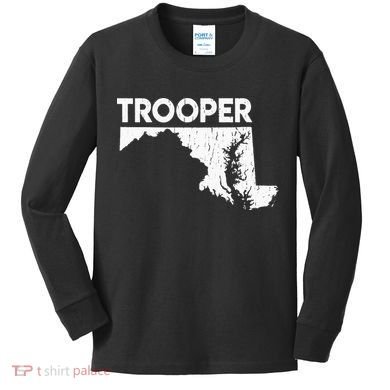 Maryland State Trooper State Police Kids Long Sleeve Shirt