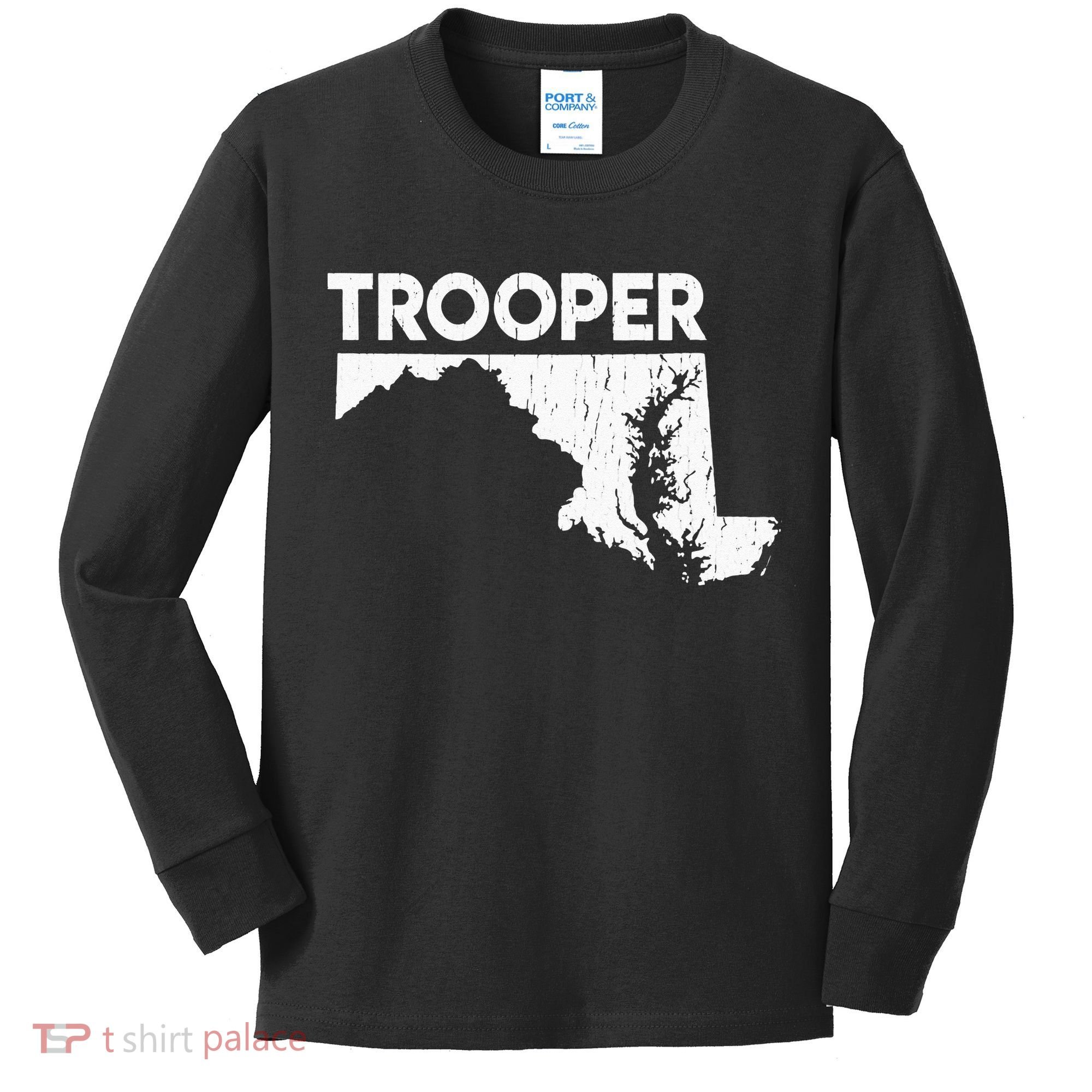Maryland State Trooper State Police Kids Long Sleeve Shirt