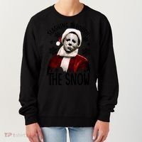 Myers Slashing Through The Snow Horror Christmas Women's Sweatshirt thumb 0