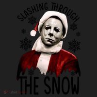 Myers Slashing Through The Snow Horror Christmas Women's Sweatshirt thumb 2