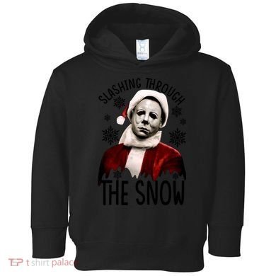Myers Slashing Through The Snow Horror Christmas Toddler Hoodie