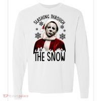 Myers Slashing Through The Snow Horror Christmas Comfort Colors Heavyweight Long Sleeve T-Shirt thumb 0