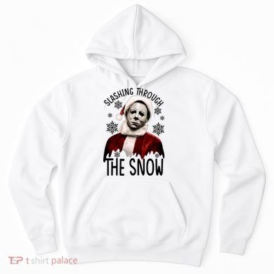 Myers Slashing Through The Snow Horror Christmas Hoodie