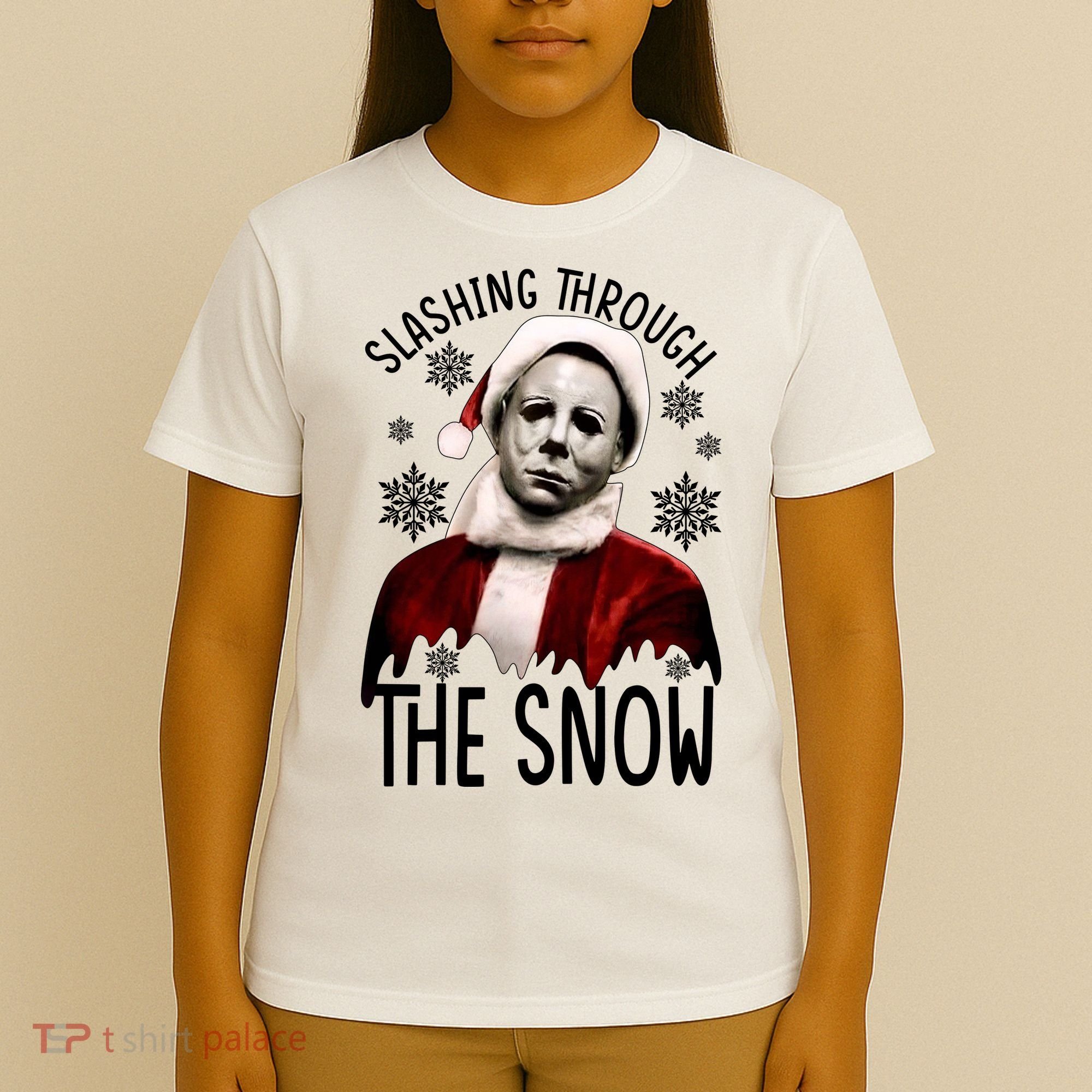 Myers Slashing Through The Snow Horror Christmas T-Shirt