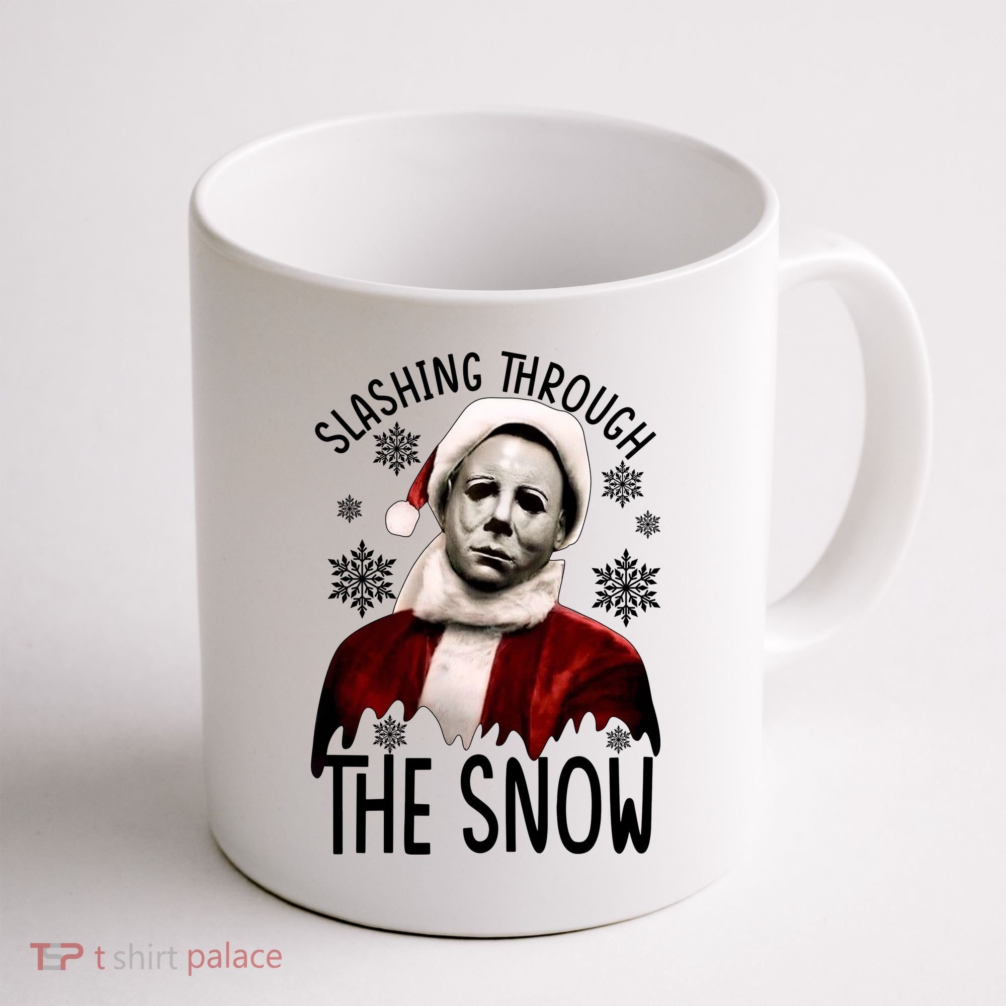 Myers Slashing Through The Snow Horror Christmas Coffee Mug